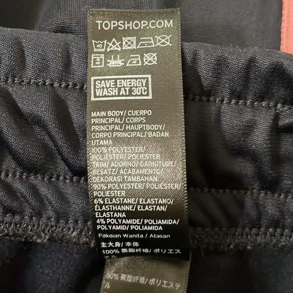 TOPSHOP Navy Pink Red Side Stripe Track Straight Leg Stretch Drawstring Pant 6 S - Picture 9 of 10